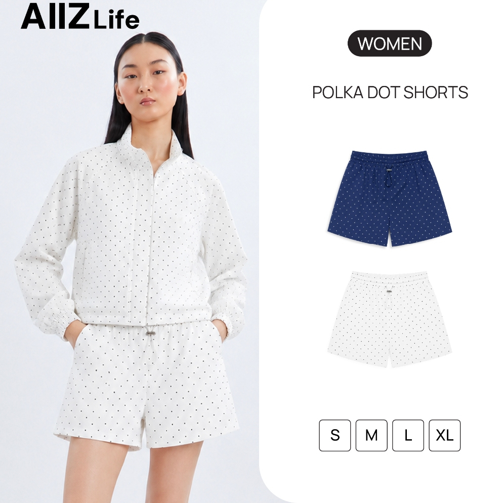AIIZ (เอ ทู แซด) - AIIZ กางเกงขาสั้นผู้หญิงลายจุด AIIZ Women's Polka Dot Shorts