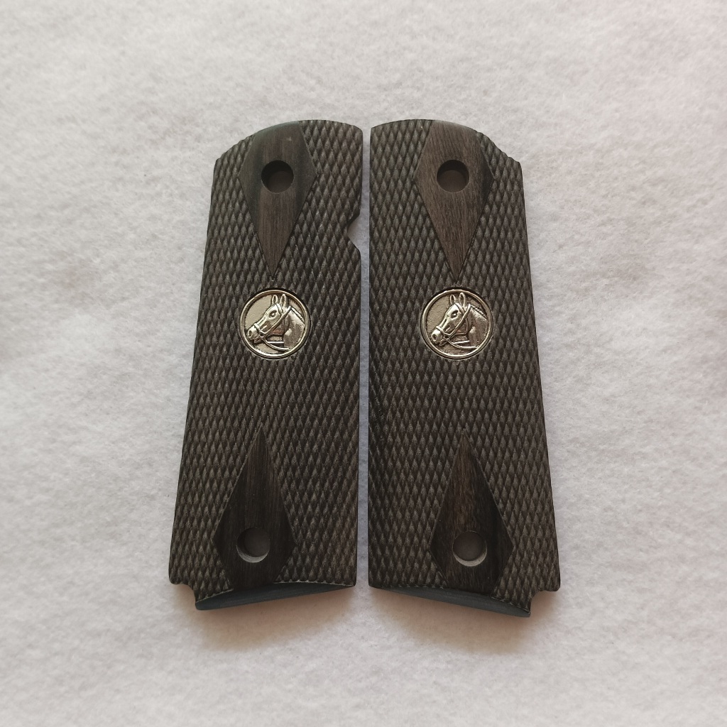 1911 grips ด้ามมีด 1911 ด้ามจับ ประกับไม้ อุปกรณ์เสริมตกแต่งสำหรับ​ 1911 ขนาดมาตรฐานพร้อมฝังเหรียญม้า