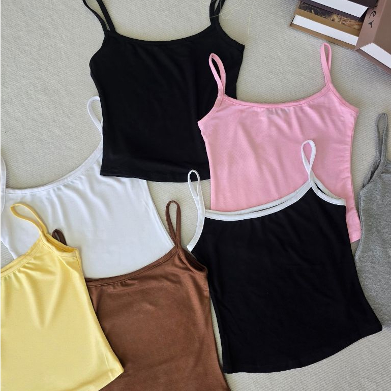 เสื้อสายเดี่ยวผู้หญิง ผ้าเรย่อน Rayon cami ยืด นิ่ม ใส่สบาย เข้ารูป ทรงสวย แมทได้หลายชุด