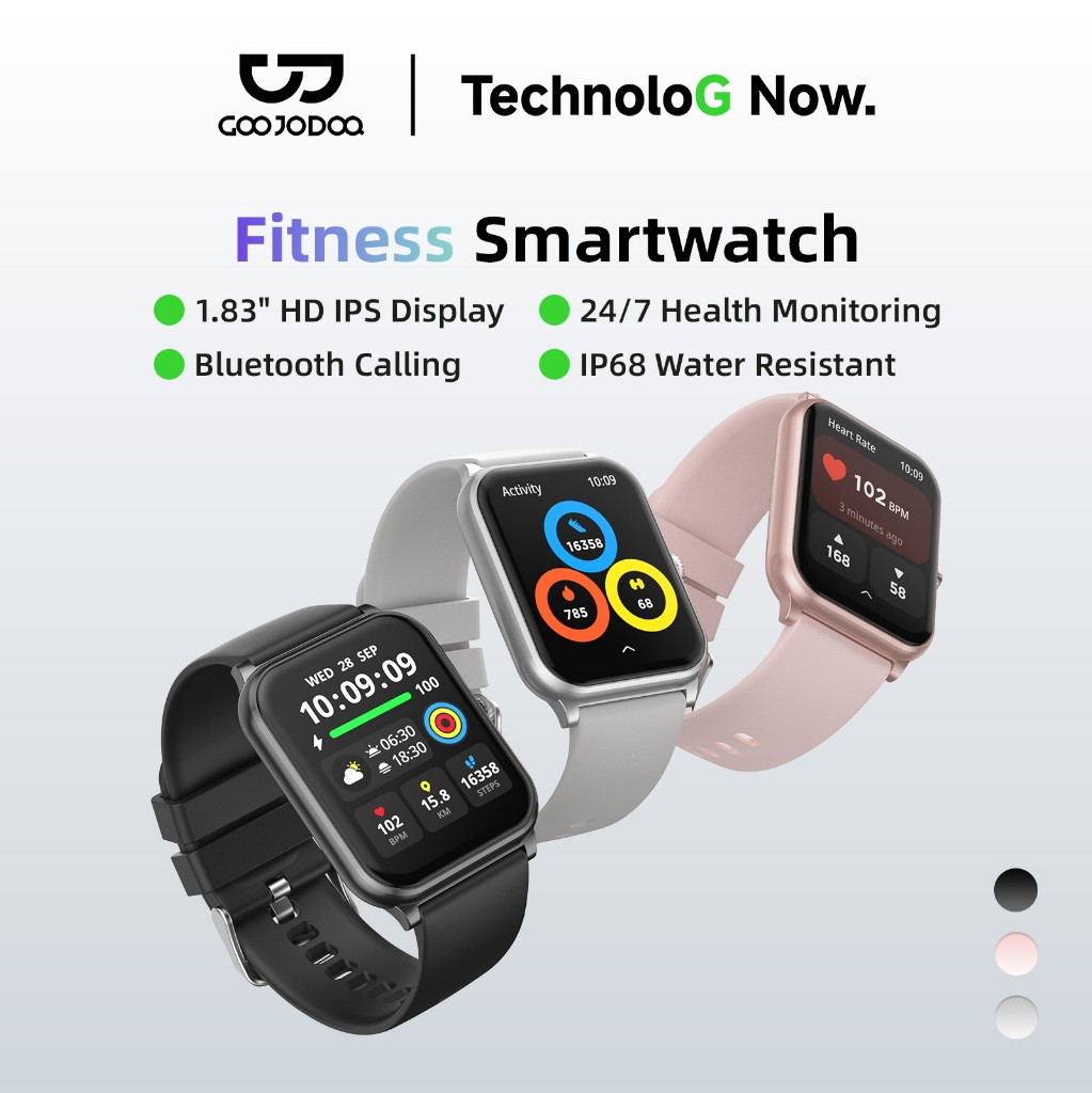 GOOJODOQ Fb069 สมาร์ทวอทช์ Bluetooth 5.4 Smartwatch เครื่องวัดสุขภาพ การจัดการฟิตเนส Ip68 กันน้ำ การตรวจสอบการนอนหลั
