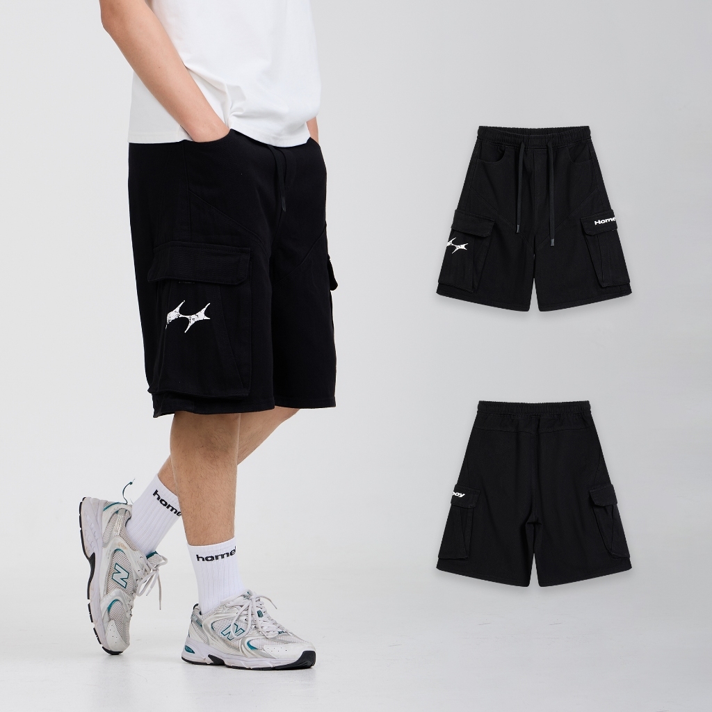 HOMEBOY กางเกงขาสั้น  HB.BLACK.SYMBOL.CARGO.SHORTS  คอตตอนโพลี่เอสเตอร์  ใส่สบาย