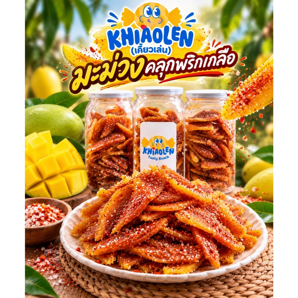 NEW!! มะม่วงคลุกพริกเกลือ 140 กรัม หวานอมเปรี้ยว กำลังดี ของกินเล่นแซ่บๆติดบ้าน