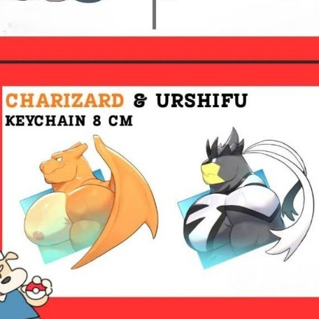 (สินค้ามือหนึ่ง) พวงกุญแจลายการ์ตูน ประเภท Kemono / Furry (Pokemon) - Charizard & Urshifu Acrylic Ke