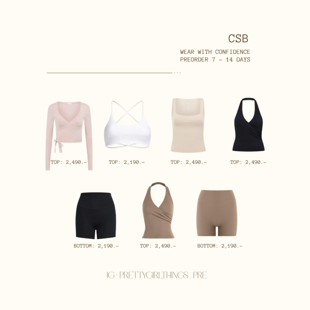 (พร้อมส่งในไทย) ชุดออกกำลังกายแบรนด์ CSB CROP SHOP BOUTIQUE