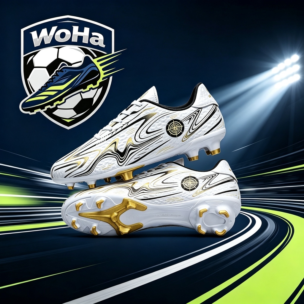 Adult Youth Lace‑Up Football Cleats Compass Totem Print Wear‑Resistant Synthetic Upper Outdoor Socce