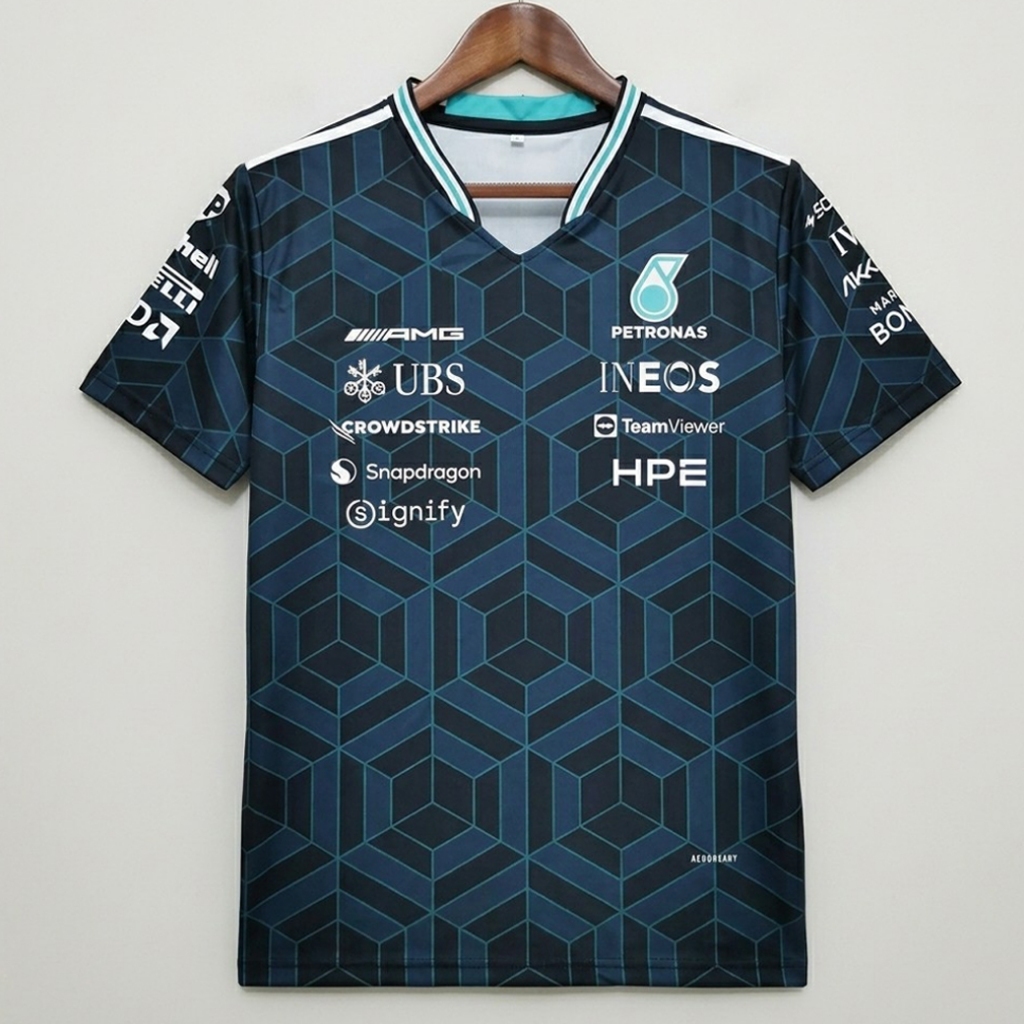 เสื้อF1 เสื้อฟอร์มูล่าวันคอกลมแขนสั้น ทีม ปิโตรนาส #FM0193 พิมพ์ทั้งตัว ไซส์ S-5XL