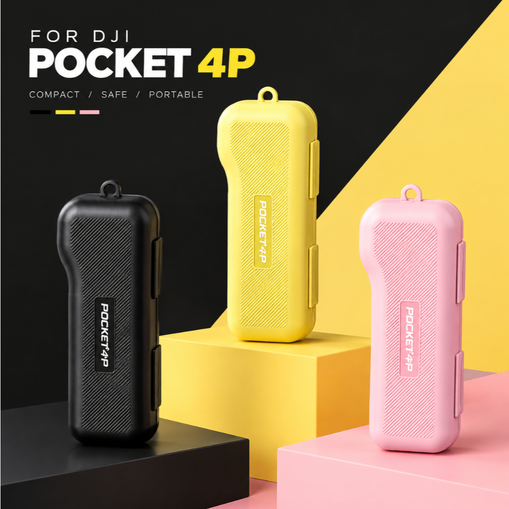 สำหรับ DJI Pocket 4P กระเป๋าปกป้องกันกระแทก มีช่องเก็บกรองในตัว แถมสายรัดข้อมือป้องกันหล่น อุปกรณ์เสริมกล้องพกพา