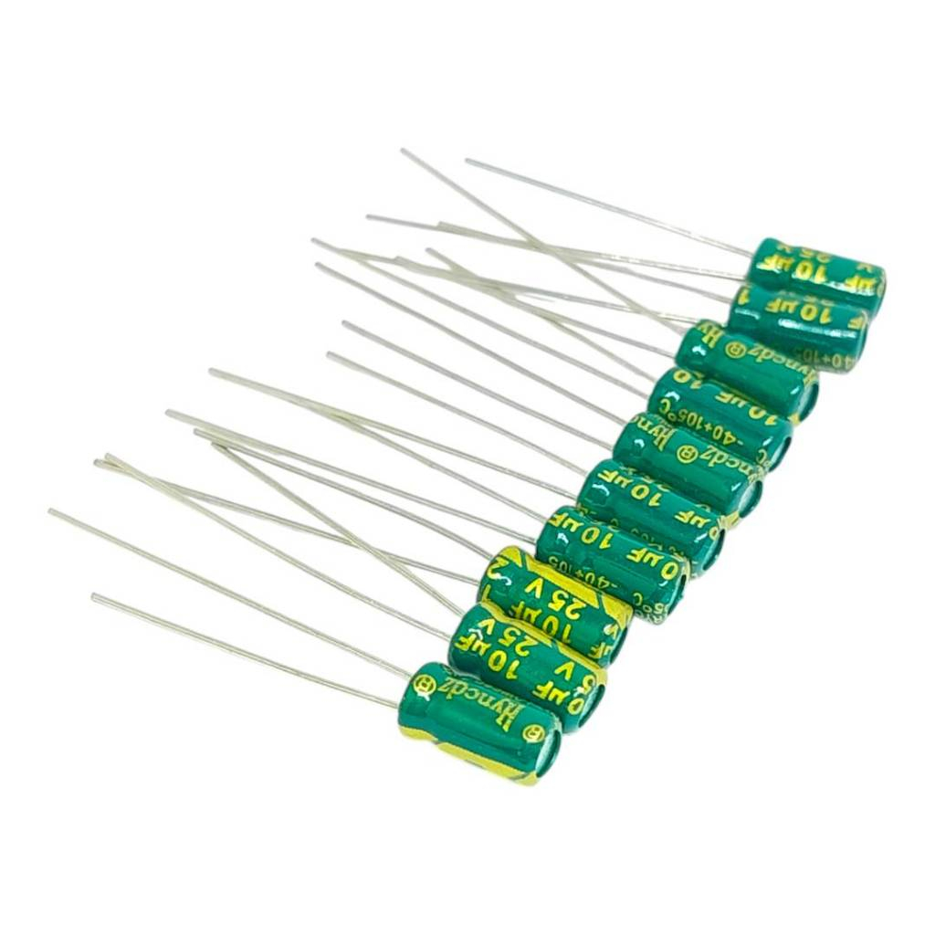 10pcs 10UF 25V 105C ตัวเก็บประจุ อิเล็กโตรไลท์ คาปาซิเตอร์