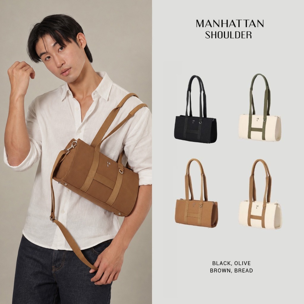 ABDSTORE | NEW Manhattan Shoulder กระเป๋าผ้าแคนวาส 8131 by Ambassador