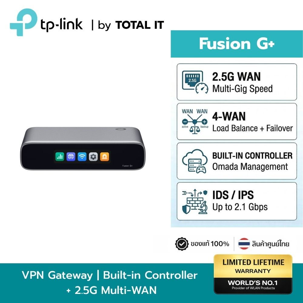 TP-Link Omada Fusion G+ | Gateway + Controller | 2.5G WAN Multi-WAN Cloud