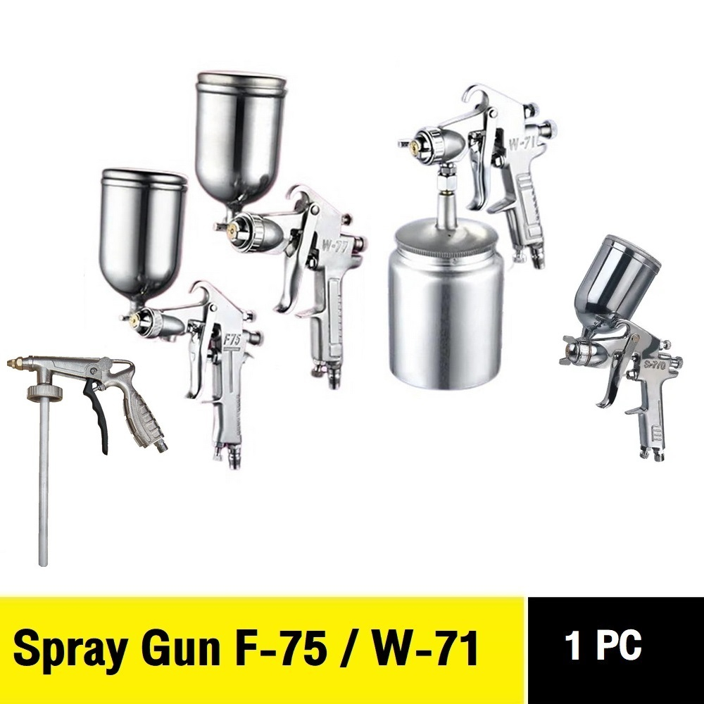 กาพ่นสี สเปรย์ปืนฉีดลมสี รุ่น F75 S710 K-100G แบบหงาย Pneumatic Spray Gun Alloy ขนาด 1.5 มม. Spray Gun