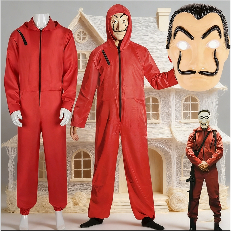 money heist cosplay服达利工装服红色连体衣服