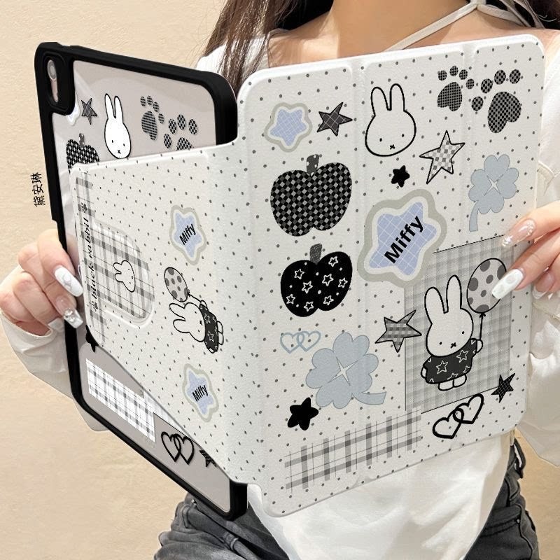 เคสป้องกันสำหรับ iPad Air 4/5/6/7/8, Mini 7, รุ่นที่ 6/8/9/11/10 และ Pro 11 ทำจากหนังอะคริลิกใส พร้อมช่องสำหรับปากกา