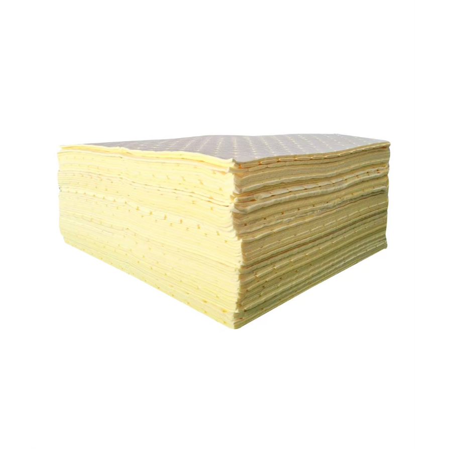 วัสดุดูดซับสารเคมีรุนแรง สีเหลือง Chemical Absorbent Padsขนาด40x50ซม.หนา400gsm(50แผ่น/แพ็ค)