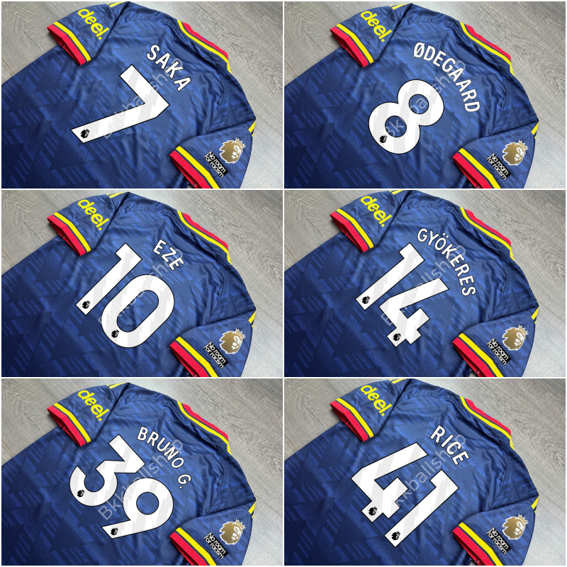 [แฟนบอล] - เสื้อฟุตบอล oาlซน่oล Away 2026/27 EPL 7 SAKA 8 ODEGAARD 10 EZE 14 GYOKERES 39 BRUNO G. 41 RICE