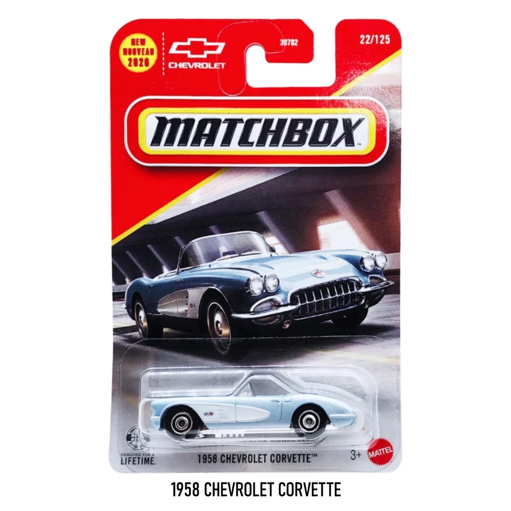 MATCHBOX : รุ่น 1958 CHEVROLET CORVETTE โมเดลรถเหล็ก ของเล่น ของสะสม ลิขสิทธิ์แท้ (ในร้านมีให้เลือกมากกว่า500แบบ) MB2D5