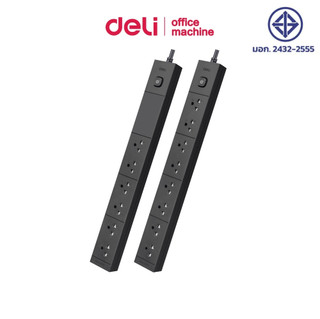 Deli ปลั๊กPDU ปลั๊กไฟกันกระชาก ยึดผนังได้ รับประกัน3ปี ติดตั้งง่าย มอก.แท้ Power Distribution Unit