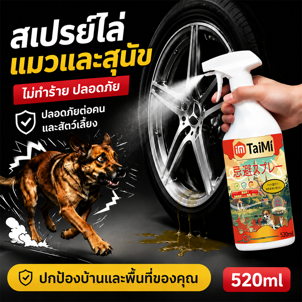 TaiMi สเปรย์ไล่แมวและหมา 520ml ไล่แมว ไล่หมา กันแมวฉี่ กันหมาฉี่ สูตรอ่อนโยน ใช้งานง่าย