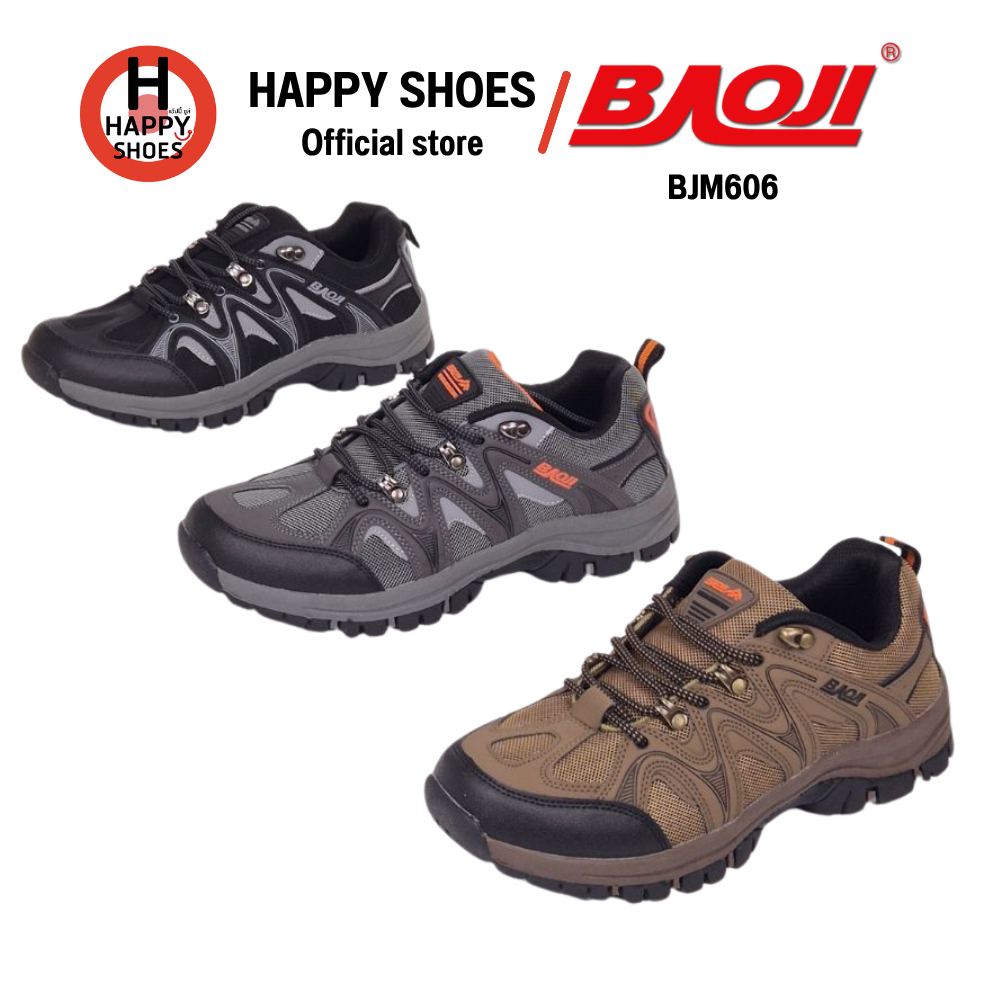BAOJI บาโอจิ BJM606 รองเท้าผ้าใบเดินป่า outdoor สำหรับผู้ชาย เบอร์ 41-45 ทนทาน สวมใส่สบายเท้า