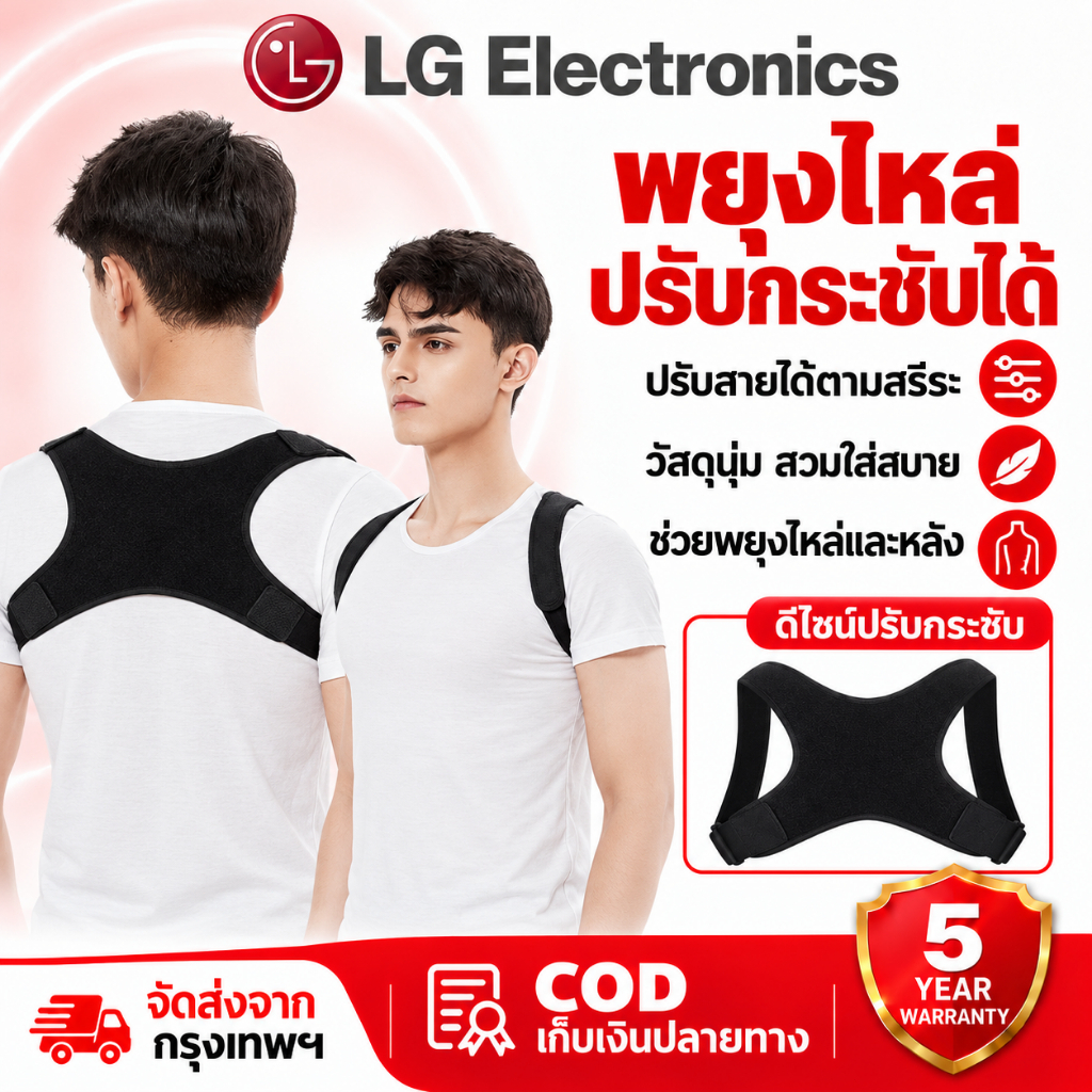 【หลังค่อมหายใน1วิ】สายยืดหลัง แก้ปวดหลัง ผลิตจากวัสดุคุณภาพสูง สายรัดหลัง เสื้อหลังตรง พยุงหลัง แก้หลังค่อม ไหล่ห่อ
