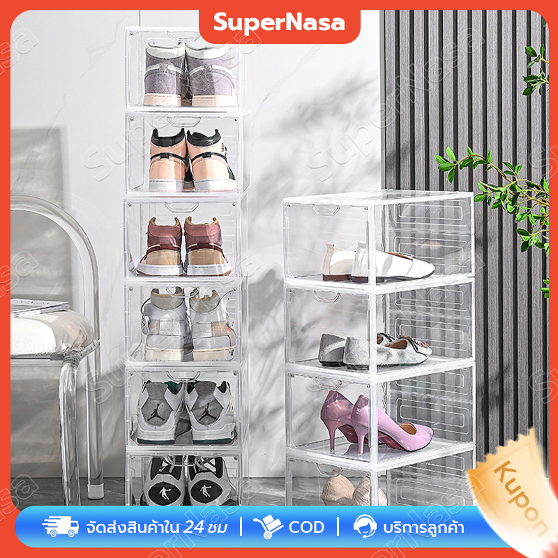 [ขายร้อน] กล่องรองเท้าอะคริลิคใส กล่องเก็บของ กล่องรองเท้าโปร่งใส