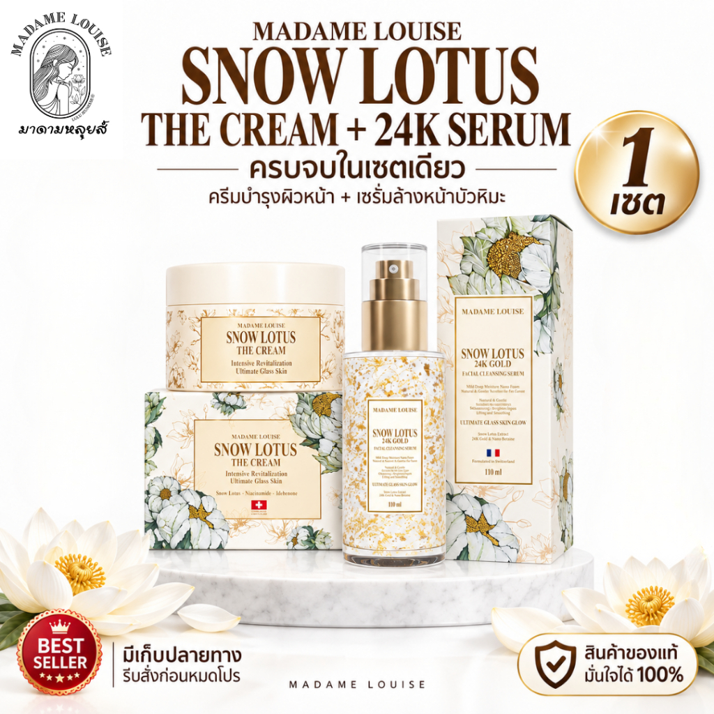Madame Louise طقم Snow Lotus: كريم + سيروم منظف — صورة 2