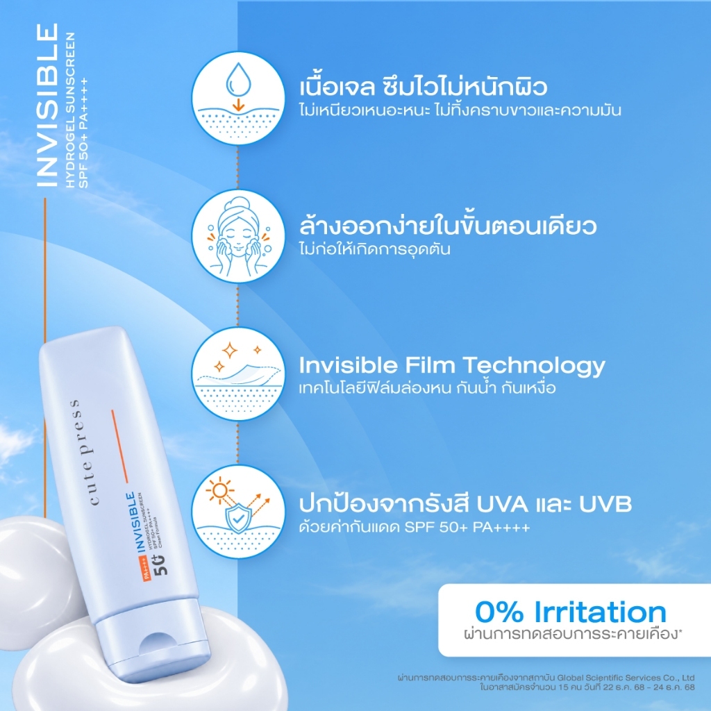 كيوت برس واقي شمس جل هيدروجيل شفاف SPF50+ ـ 80 غ — صورة 3