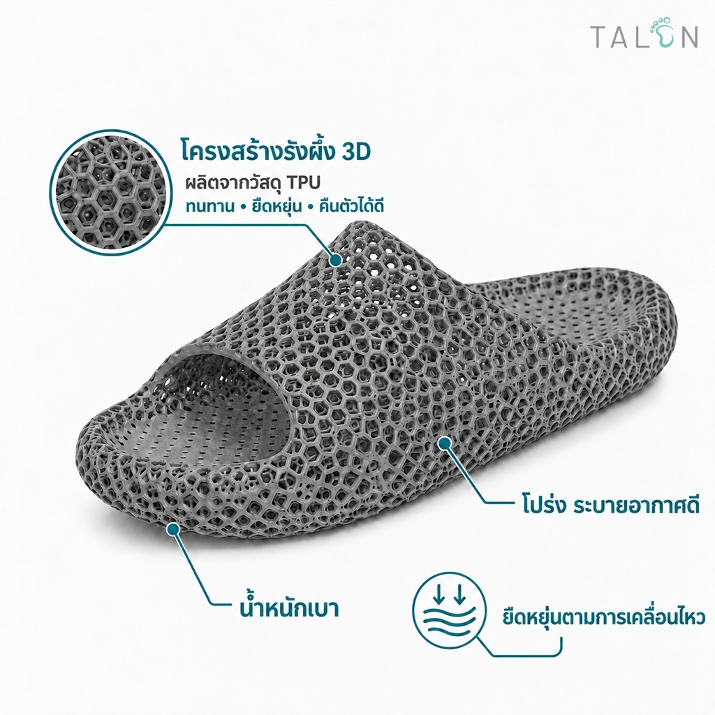 TALON صندل استشفاء 3D1 — رمادي — صورة 4