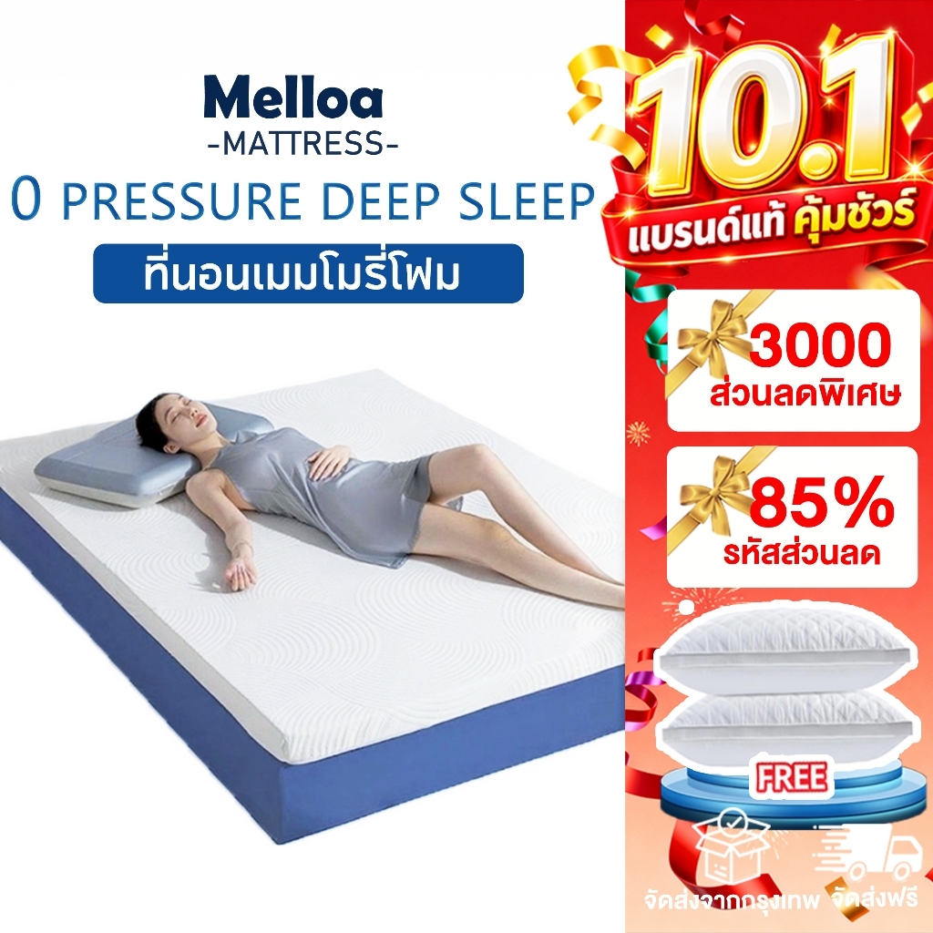 ที่นอนเมมโมรี่โฟม หนา4นิ้ว ท็อปเปอร์คูลเจล นุ่มเย็น รองรับสรีระ ลดแรงกดทับ ระบายอากาศดี 3/3.5/5/6ฟุต