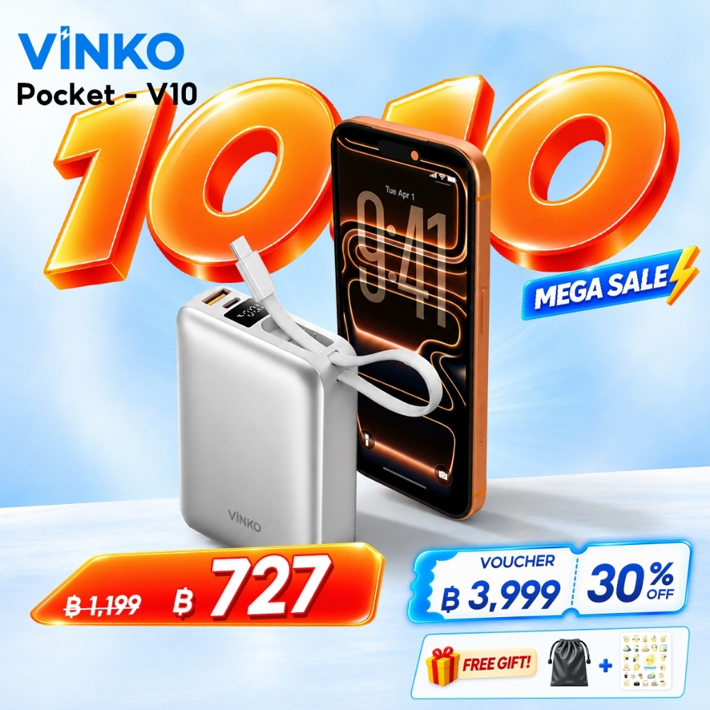 [เครื่องหมาย CCC]VINKO V10 Power Bank 20000 mAh แบตสำรอง for