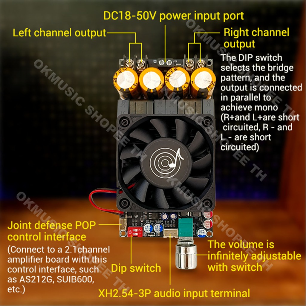 OKMUSIC 🔧 ZK-3002 2G Pure Power Amplifier ใช้ชิป TPA3255 แท้ กำลังสูง สเตอริโอ/โมโน เหมาะสำหรับโฮมเธียเตอร์ ลำโพง DIY - รูปที่ 2