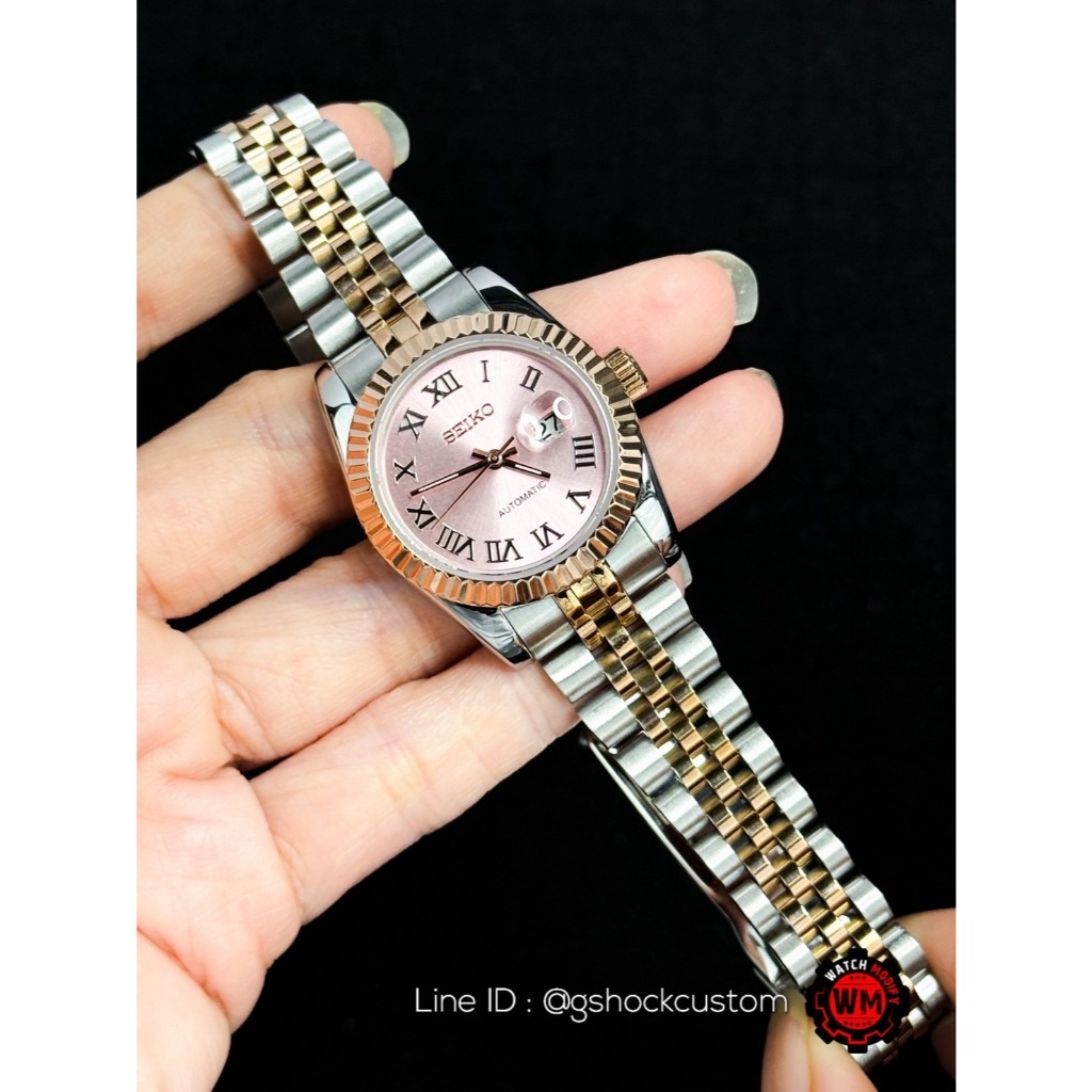 Seikomod Pink Lady Classic Datejust 31mm Twotone Jubilee Strap
