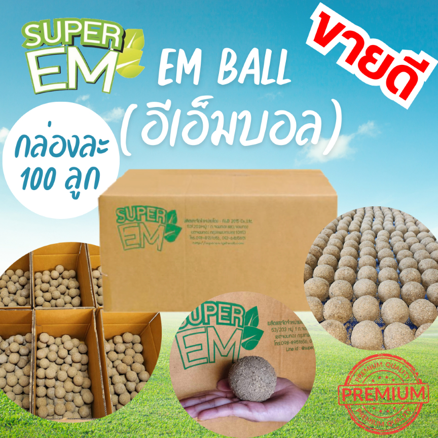 EM ball (อีเอ็มบอล) 100 ลูก ลดกลิ่น บำบัดน้ำเสีย จำหน่ายมานานกว่า 10 ปี