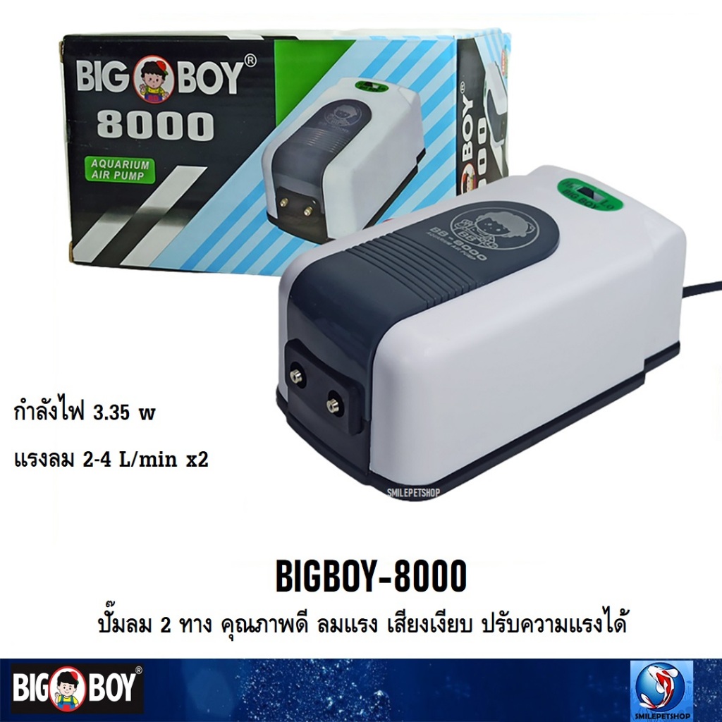 BIGBOY-8000 (ปั๊มลม 2 ทาง ลมแรง เสียงเงียบ ปรับความแรงได้)