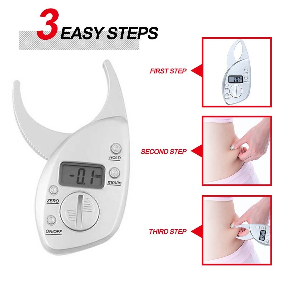 Body Fat Plicometer Caliper Analyzer Monitors Electronic Digital Body FAT Caliper เครื่องทดสอบกล้ามเ