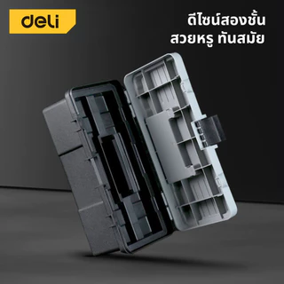Deli กล่องเครื่องมือ กล่องใส่ของ กล่องเครื่องมือช่าง ขนาด 12/14/17/18/21 จุของได้เยอะ ทนทาน Tool Box