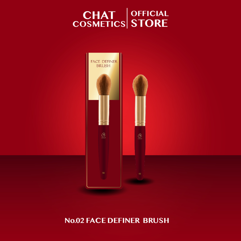ฉัตร แปรงปัดแป้ง ทรงดอกบัว CHAT Face Definer Brush
