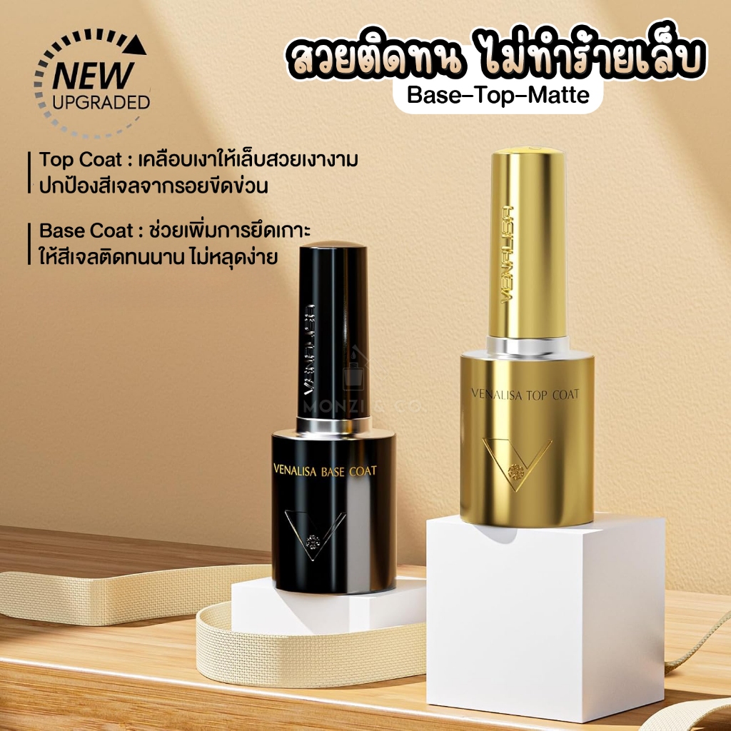 NEW!! ท็อป เบส VENALISA Select 2025  เงาไม่ดรอป ปกป้องสีเจลจากรอยขีด Top Coat/TOP Matt/ TOPกระจก