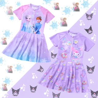 ชุดว่ายน้ําเด็กการ์ตูนเอลซ่า 🕸️💙ผ้าแห้งเร็ว  ชุดว่ายน้ำเด็กผ…