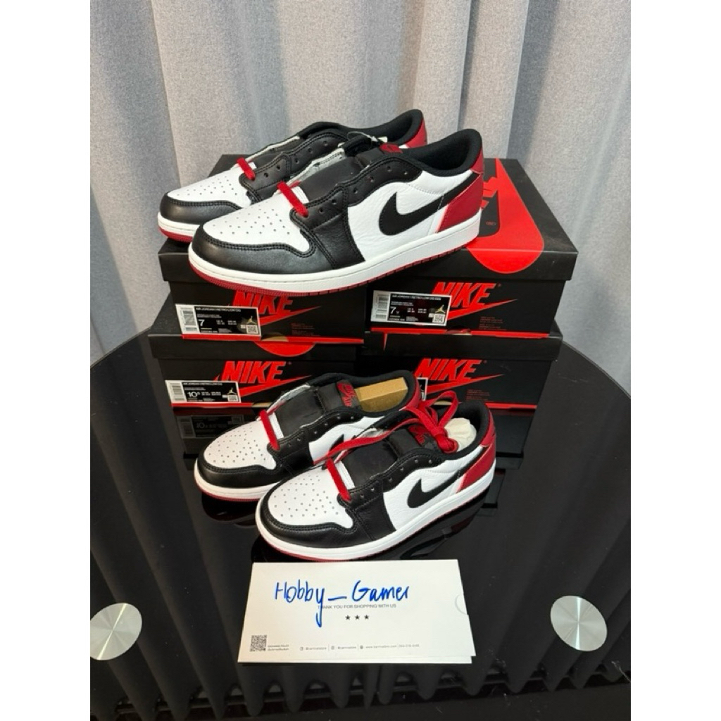 (มือ1 พร้อมส่งด่วน🇹🇭 ถูกที่สุด! ของแท้💯 ป้ายส้ม) รองเท้า Nike Air Jordan  AJ1 Low OG Black Toe (CZ07