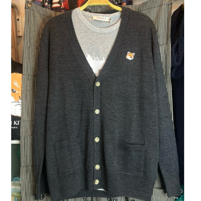 Maison Kitsune  Fox Head Wool Cardigan