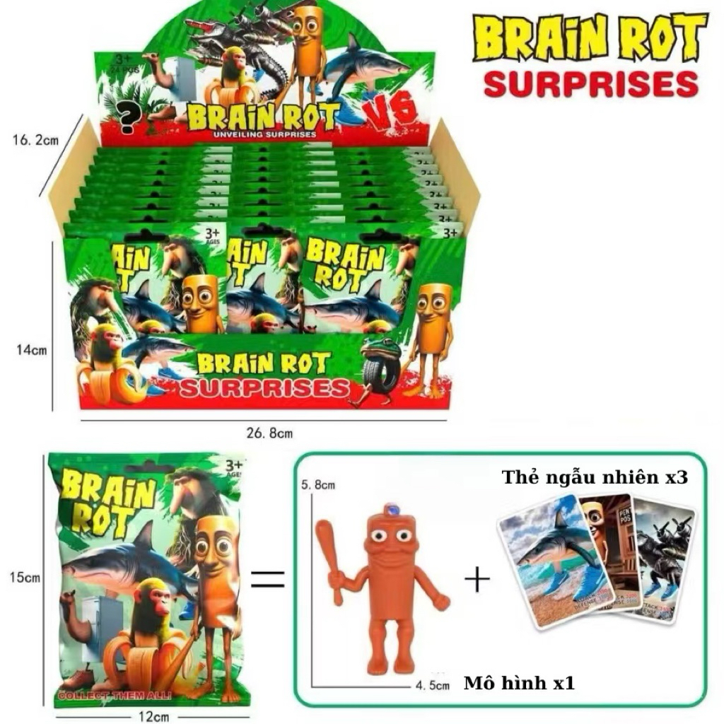 ซองสุ่มพวงกุญแจพร้อมการ์ด กล่องสุ่มพวงกุญแจทุงทุงพร้อมการ์ด การ์ตูนย์ tungtung 1 กล่อง 24 ชิ้น สินค้าพร้อมส่ง