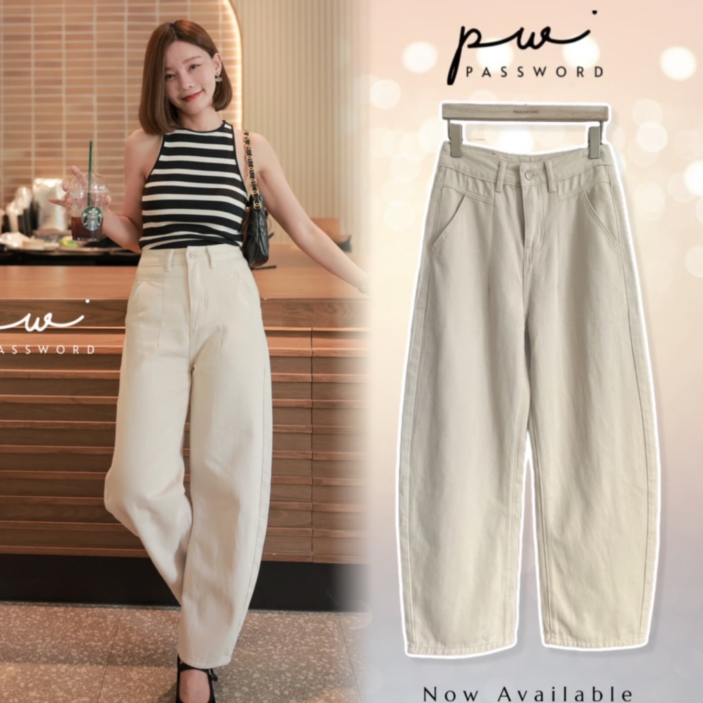 PW | PASSWORD🔖 8782 กางเกงยีนส์ barrel เข้าใหม่