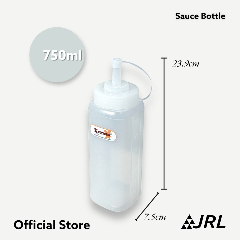 (750ml) 9521 ขวดบีบซอส รู 8 มม ไม่มีฝา (มีสเกลบอกปริมาตร) รูปที่ 2
