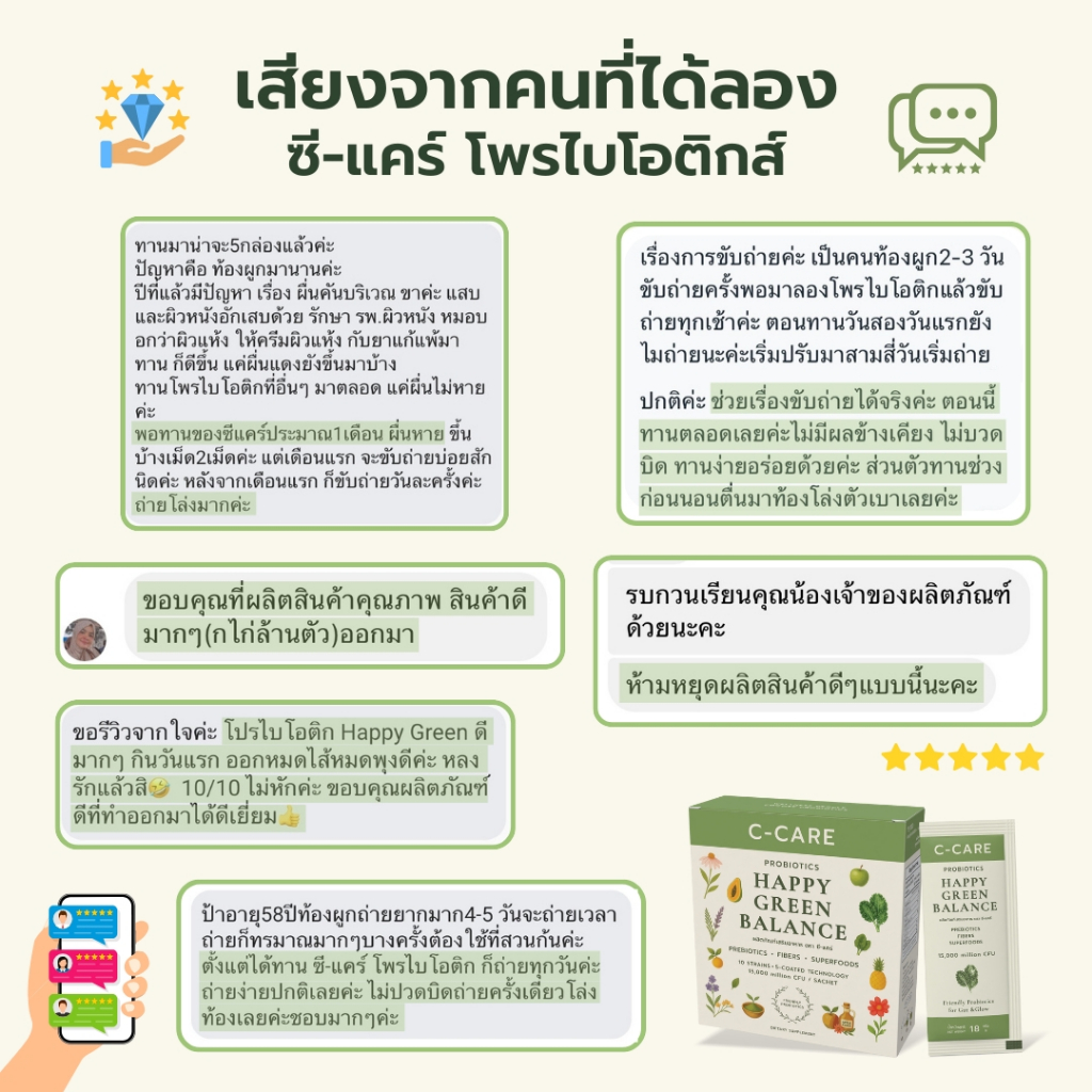 ซี-แคร์ โพรไบโอติกส์ สูตรใหม่ จุลินทรีย์ 10 สายพันธุ์ 15,000 ล้าน CFU/ซอง + พรีไบโอติก + ซูเปอร์ฟู้ด ราคา ถูกที่สุด ดีลบีเคเค แกลเลอรีภาพที่ 9