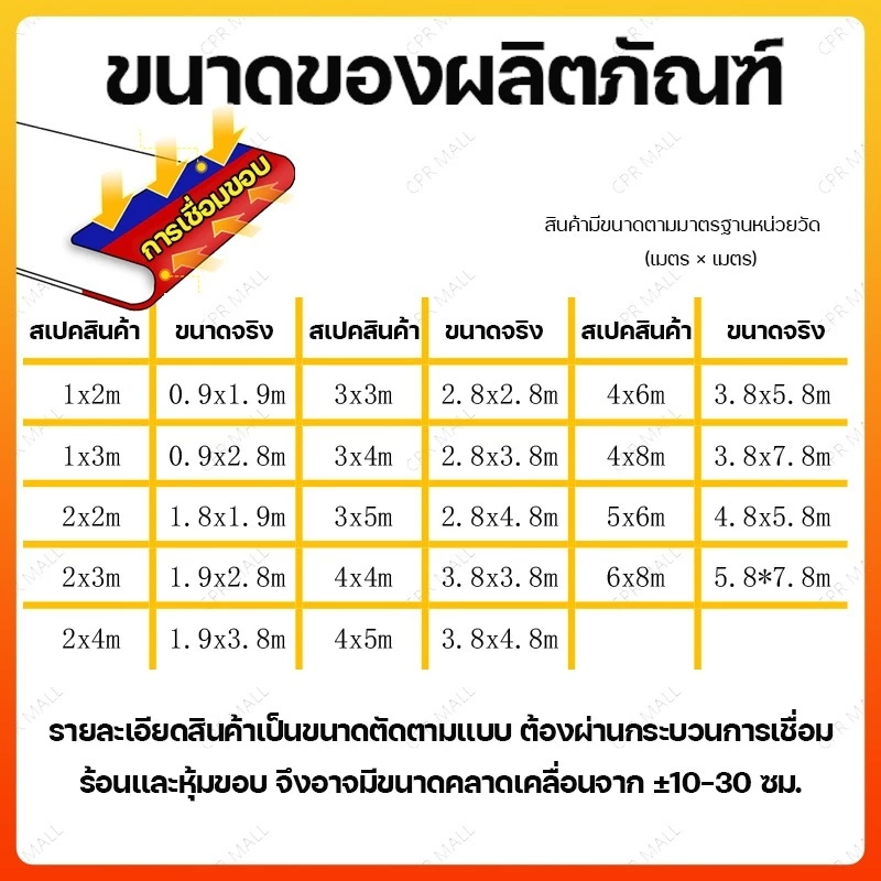 ผ้าใบกันน้ำเอนกประสงค์ พร้อมเชือกยาว 10 เมตร thumbnail 9