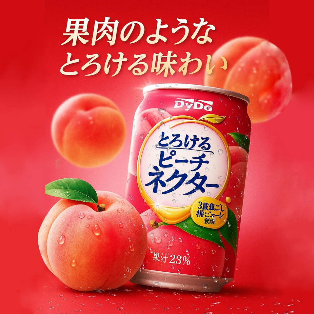 Dydo Melty Peach Nectar Can とろけるピーチネクターไดโด เมลตี้ พีช เนคตาร์ กระป๋อง 270ml..