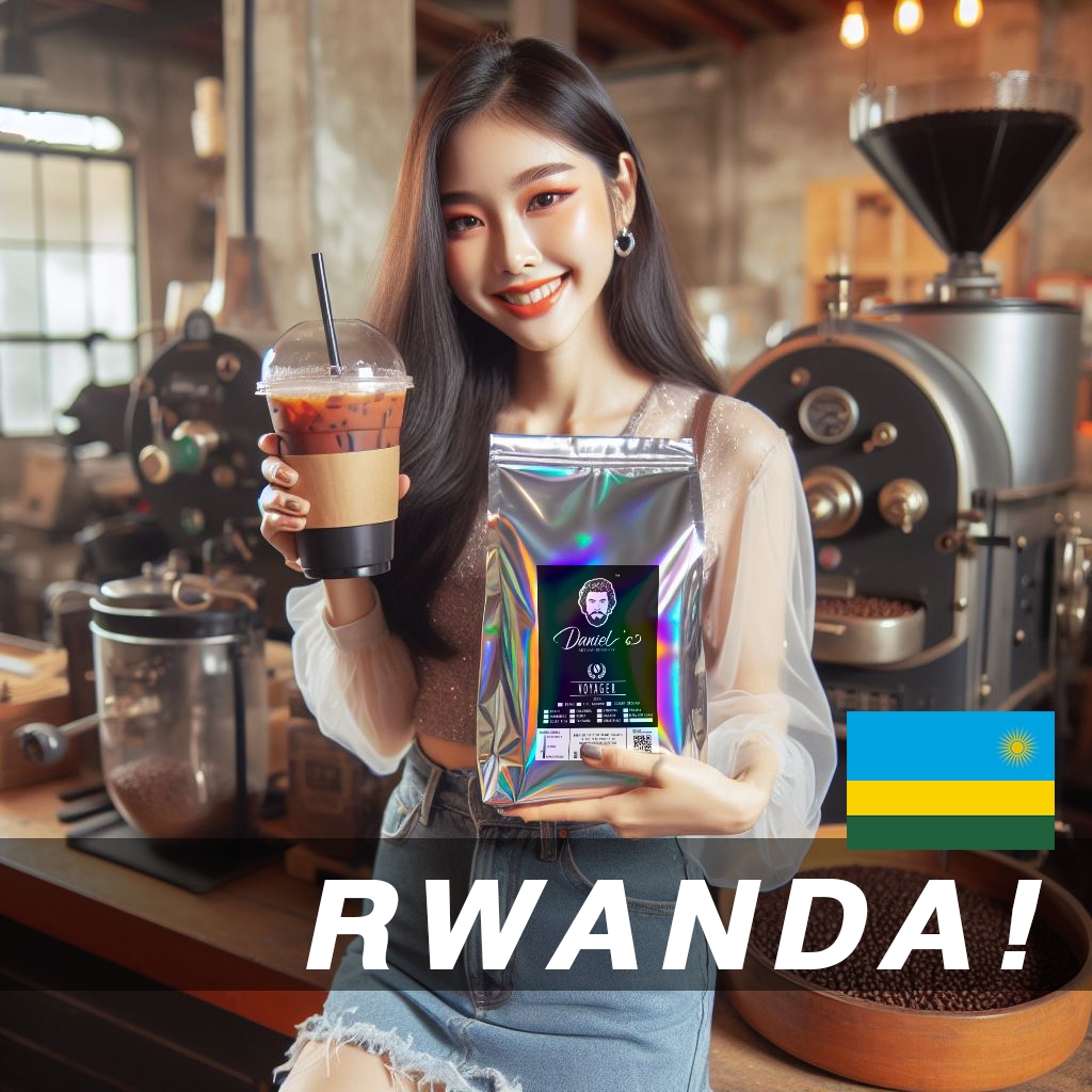 เมล็ดกาแฟ (เมล็ด/บด) รวันดา Rwanda ขนาด 250 g. คั่วใหม่ หอมหวาน สู้นม จาก Daniel Artisan Roastery รว
