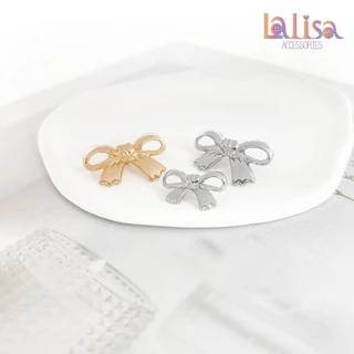 กระดุมโลหะรูปโบว์ อะไหล่ตกแต่งเสื้อผ้า ขนสัตว์ คาร์ดิแกนถัก Alloy button (A-1-E-JZL-1906)