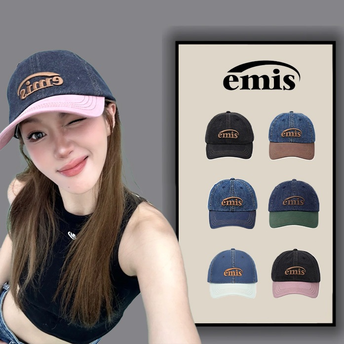 หมวก EMIS ของแท้ ลายตัวอักษร หมวกเบสบอลสไตล์เกาหลี หมวกกันแดด Unisex ใส่ไปเที่ยว พร้อมส่ง